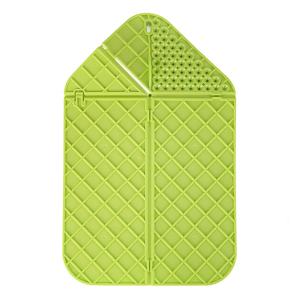 Plastic 2 in 1 Cutting Board and Drainer, Foldable Chopping Mat, with Hanging hole and Safety Lock, Bright Green