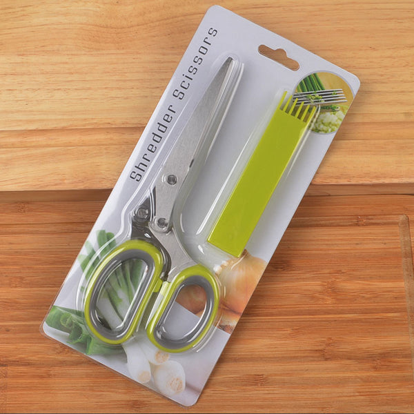 Tainless Steel Multi-function Kitchen Multi-layer Spice Chopped Green Onion Cut Five-layer Scissors