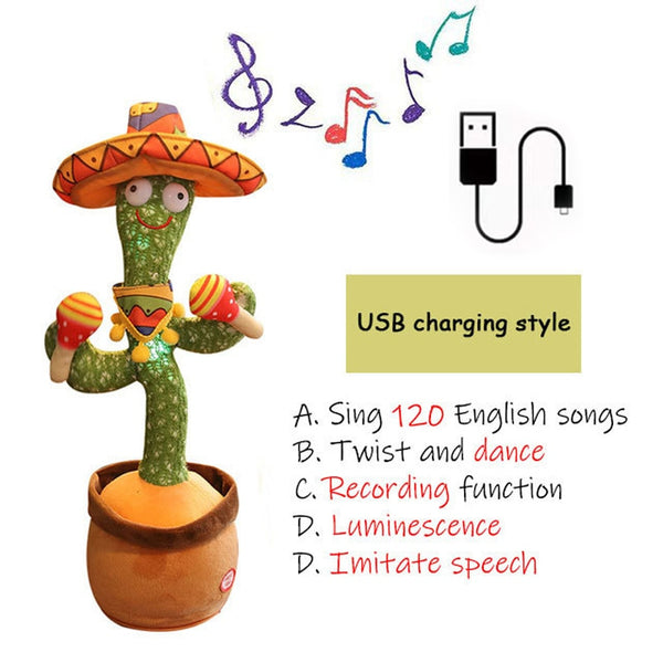 Christmas Gifts  Dancing Cactus Electron Plush Toy Soft Plush Doll Babies Cactus That Can Sing And Dance Voice Interactive Bled