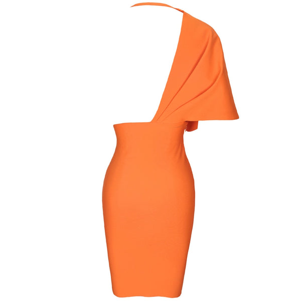 bandage dress 2021 summer orange bodycon dress for women sexy v neck backless mini club celebrity party dresses birthday outfit